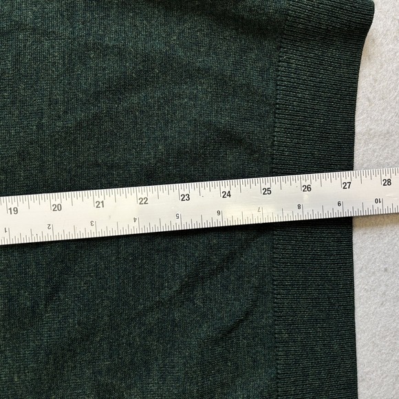 Turnbury Mens XL V-Neck Sweater Dark Green Extra Fine Merino Wool Pullover Shirt - Picture 5 of 7